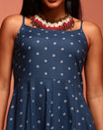 Indigo Kalidar Printed Sleeveless Dress