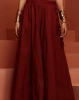 Maroon Brocade Kurta Set