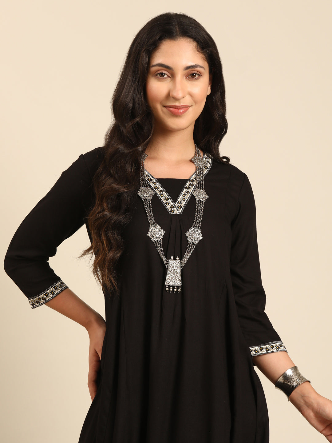 Black Monochrome Kurta