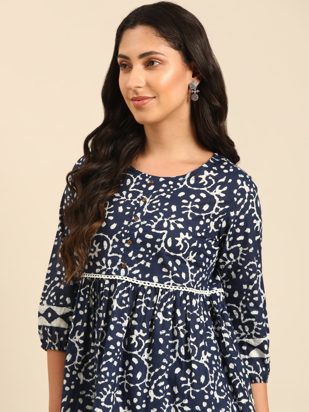 Indigo Printed Top