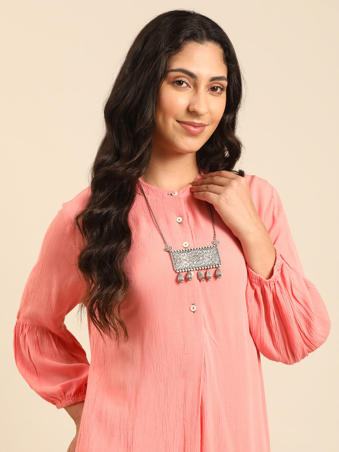 Coral Straight Kurta Pant Set