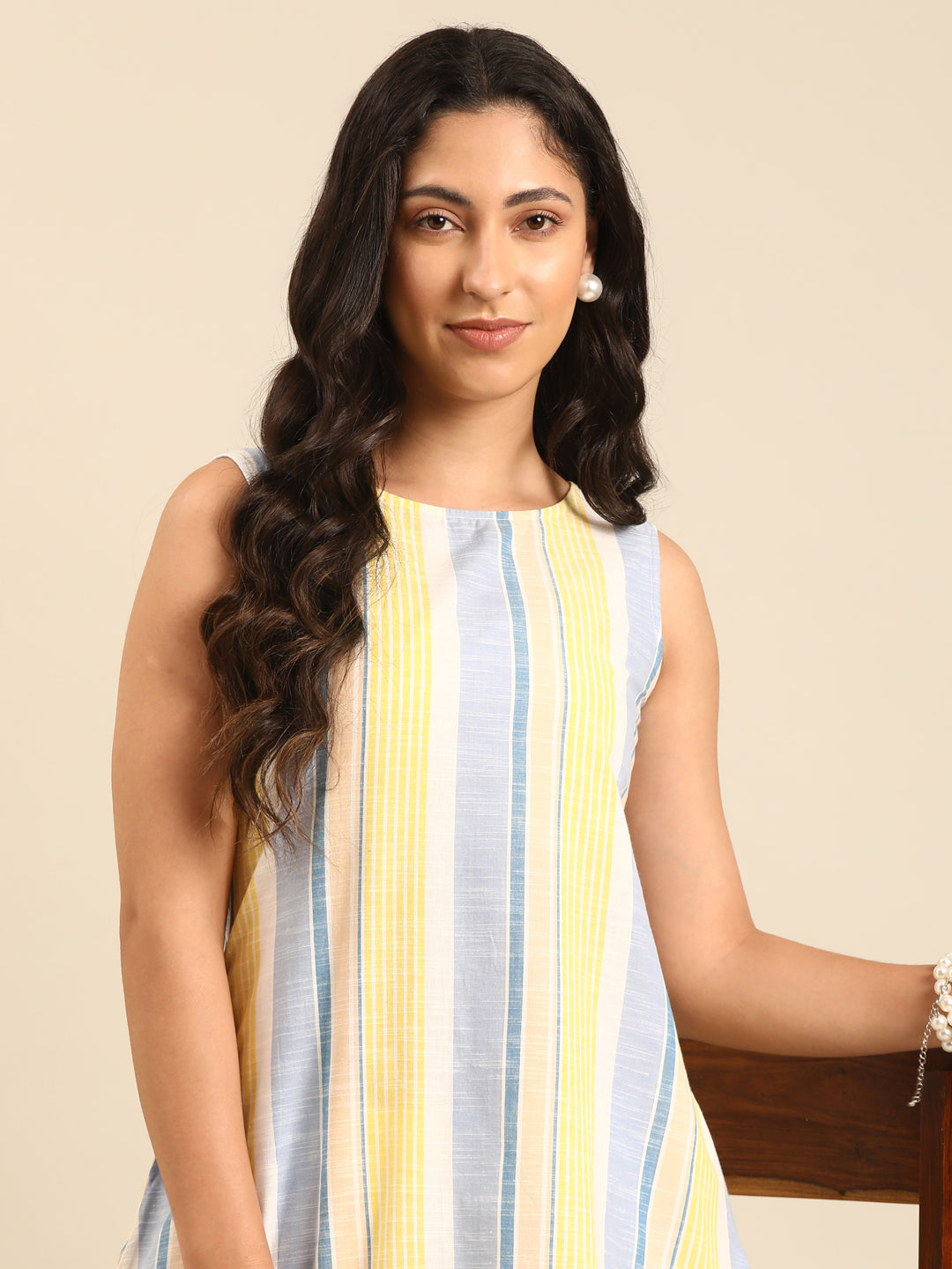 Multicolor Striped Cotton Kurta Set