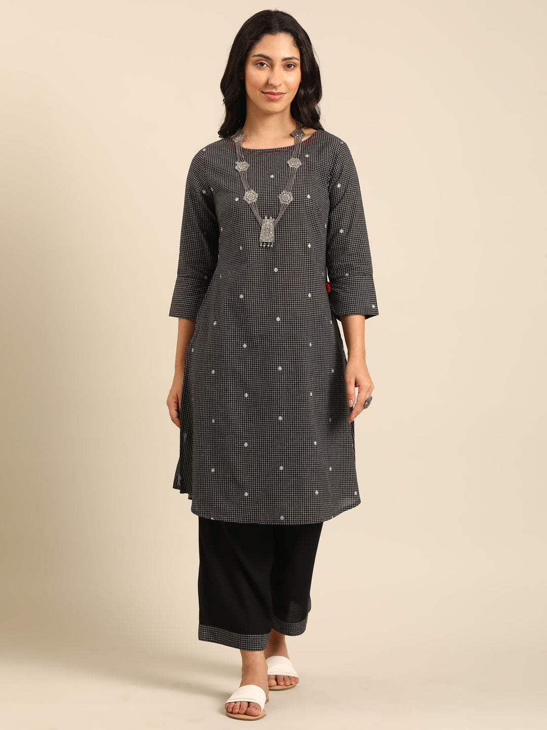 Black Staright Kurta Pant Set