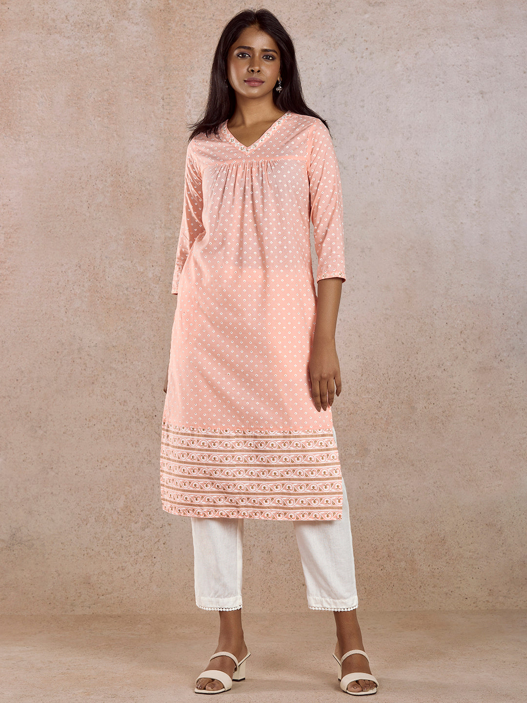 Pink Stylis Straight Kurta