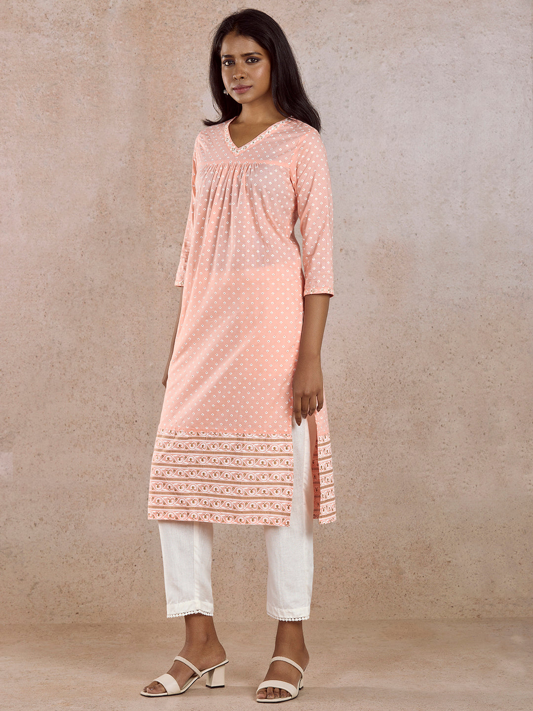Pink Stylis Straight Kurta