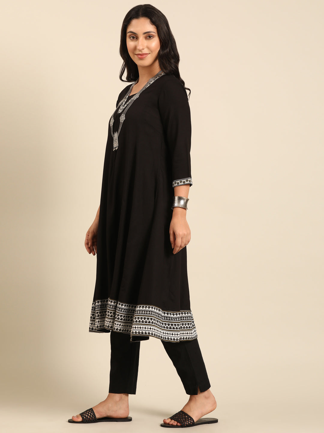 Black Monochrome Kurta