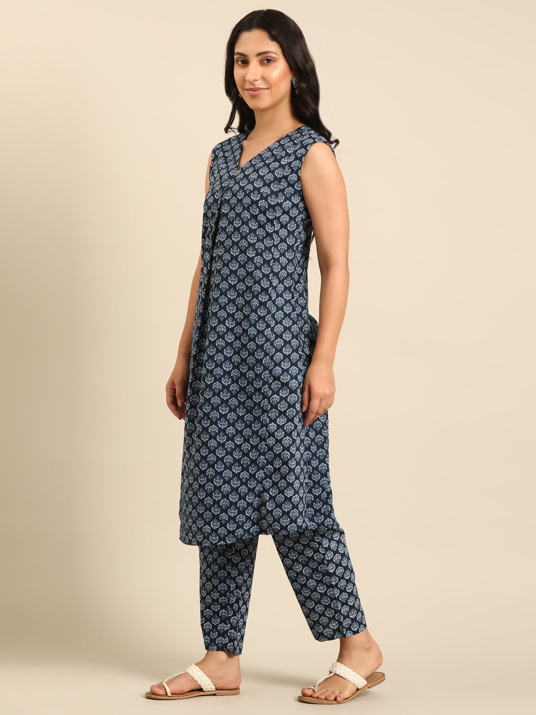 Indigo Printed Kurta Pant Set