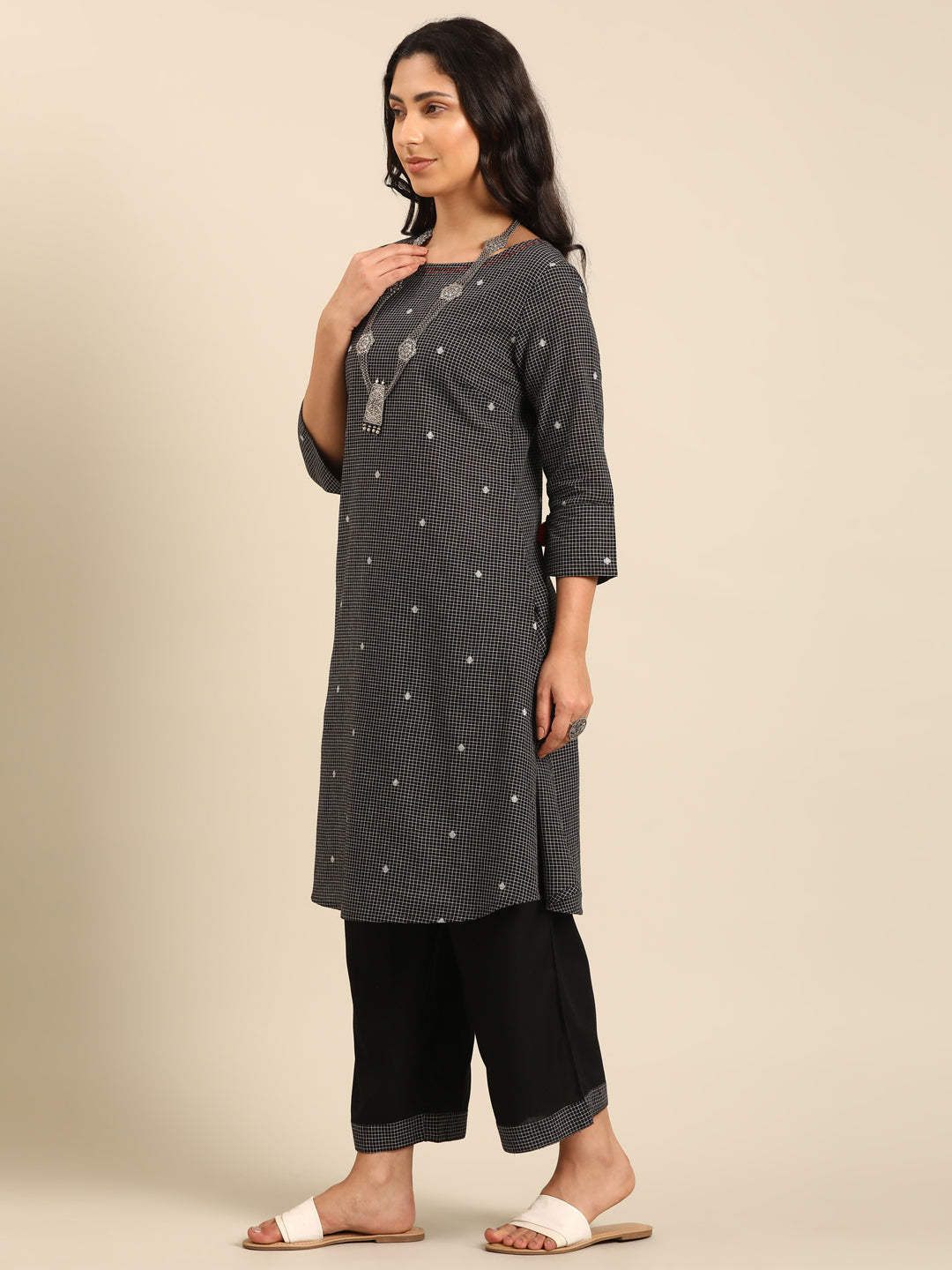 Black Staright Kurta Pant Set