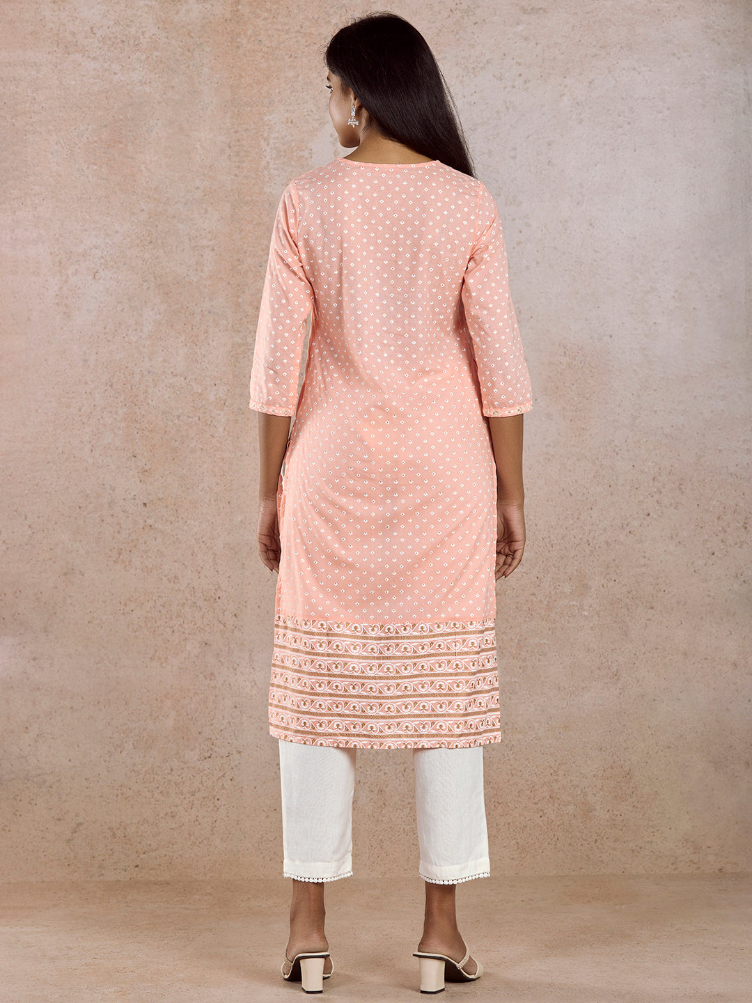 Pink Stylis Straight Kurta