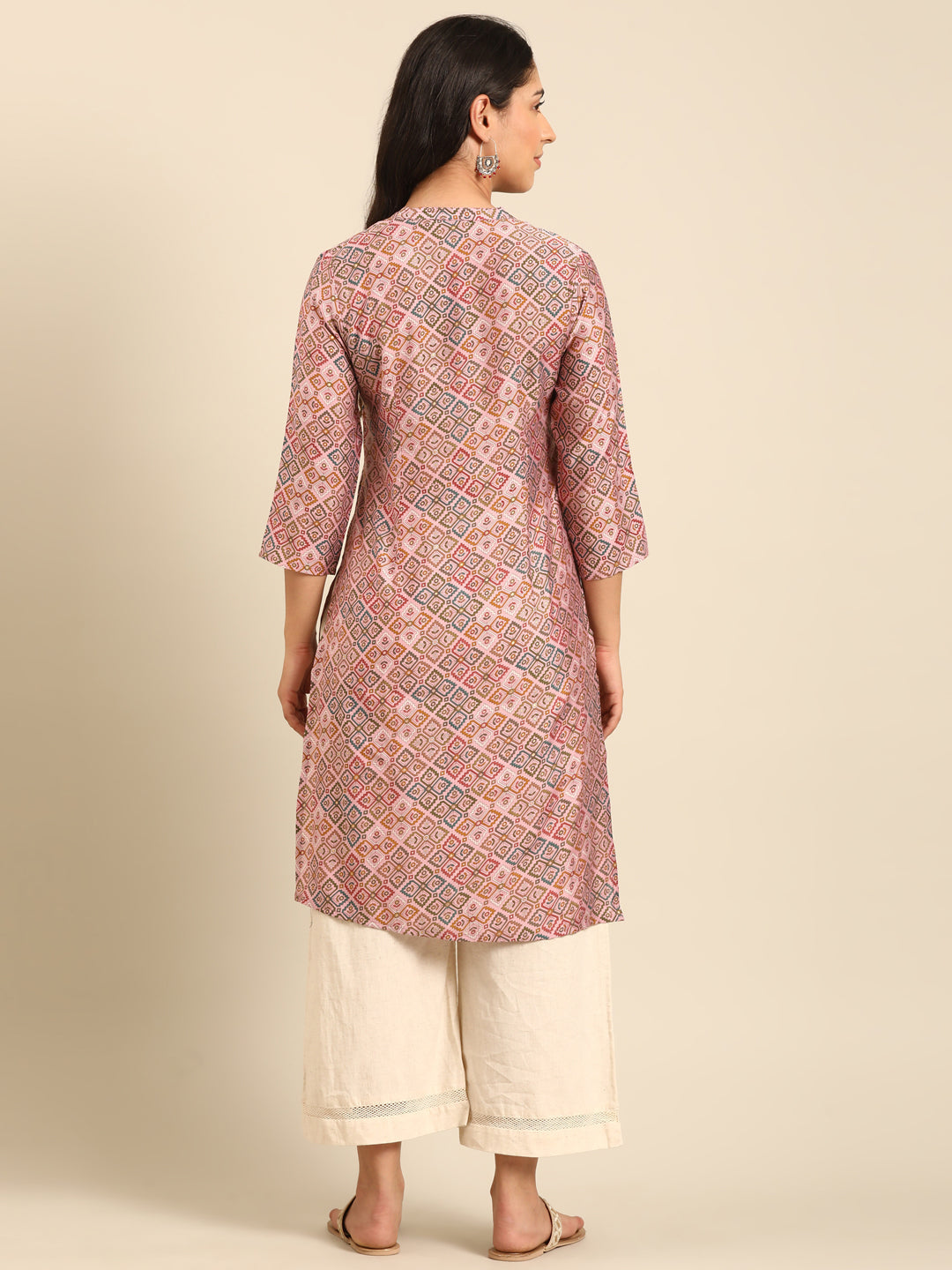 Muslin Pink Printed Kurta