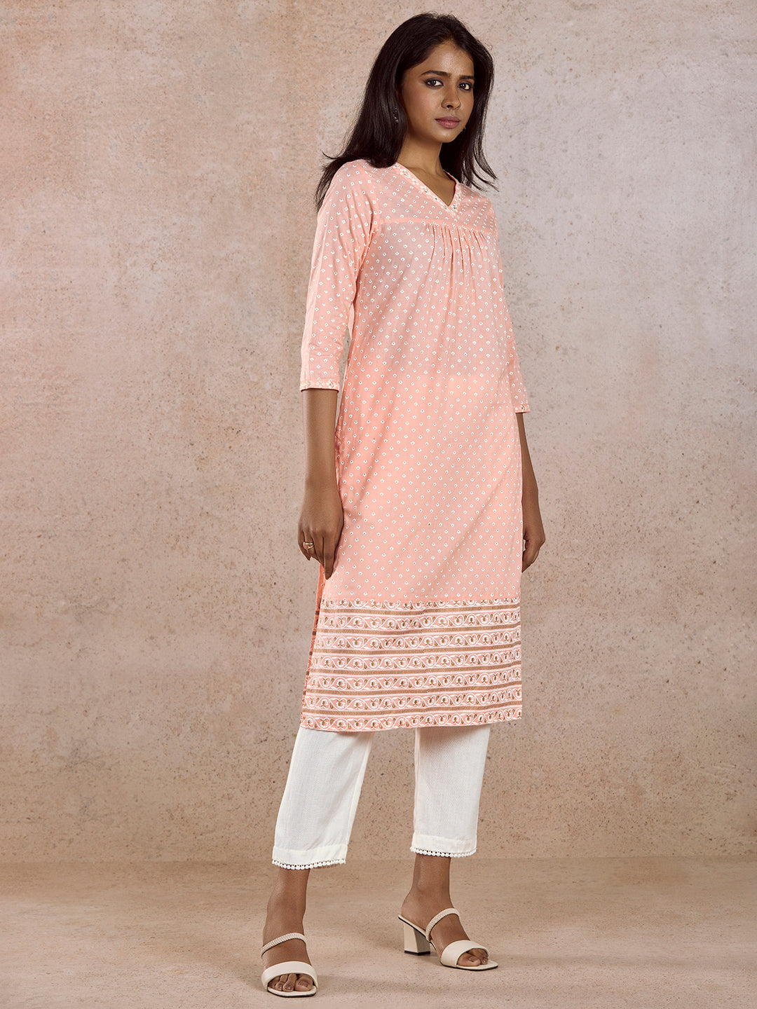 Pink Stylis Straight Kurta