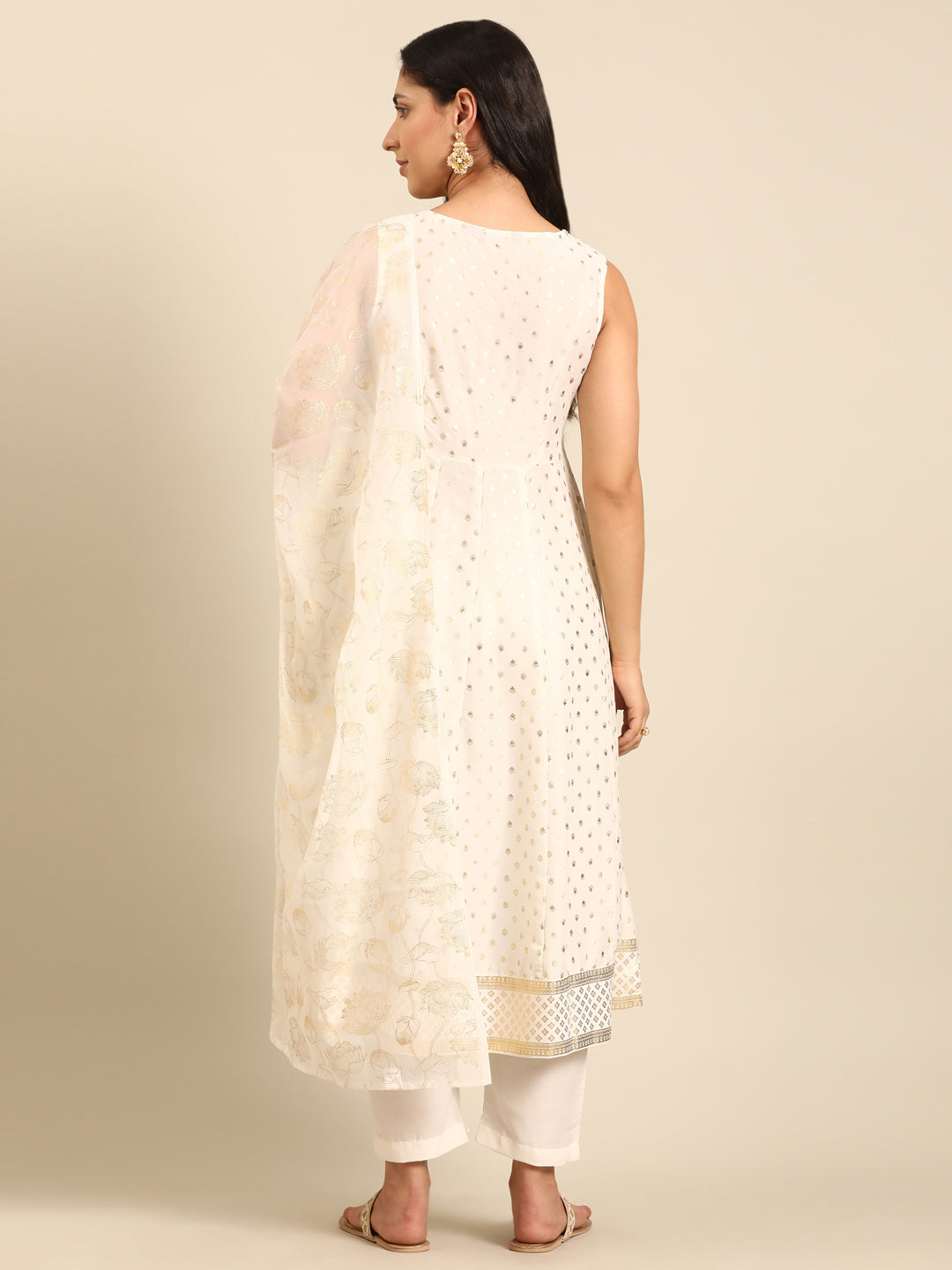 Off-white Anarkali Kurta Set