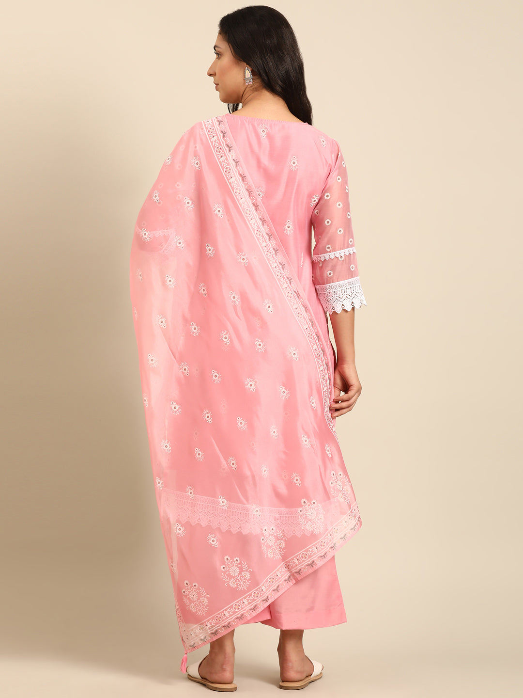 Pink Chanderi Kurta Set