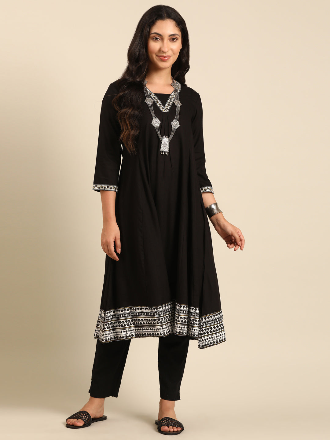 Black Monochrome Kurta