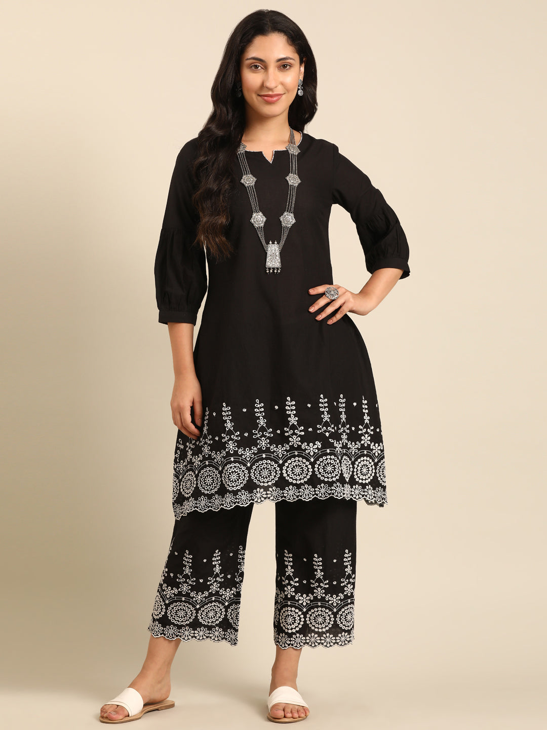 Monochrome Black Kurta Set