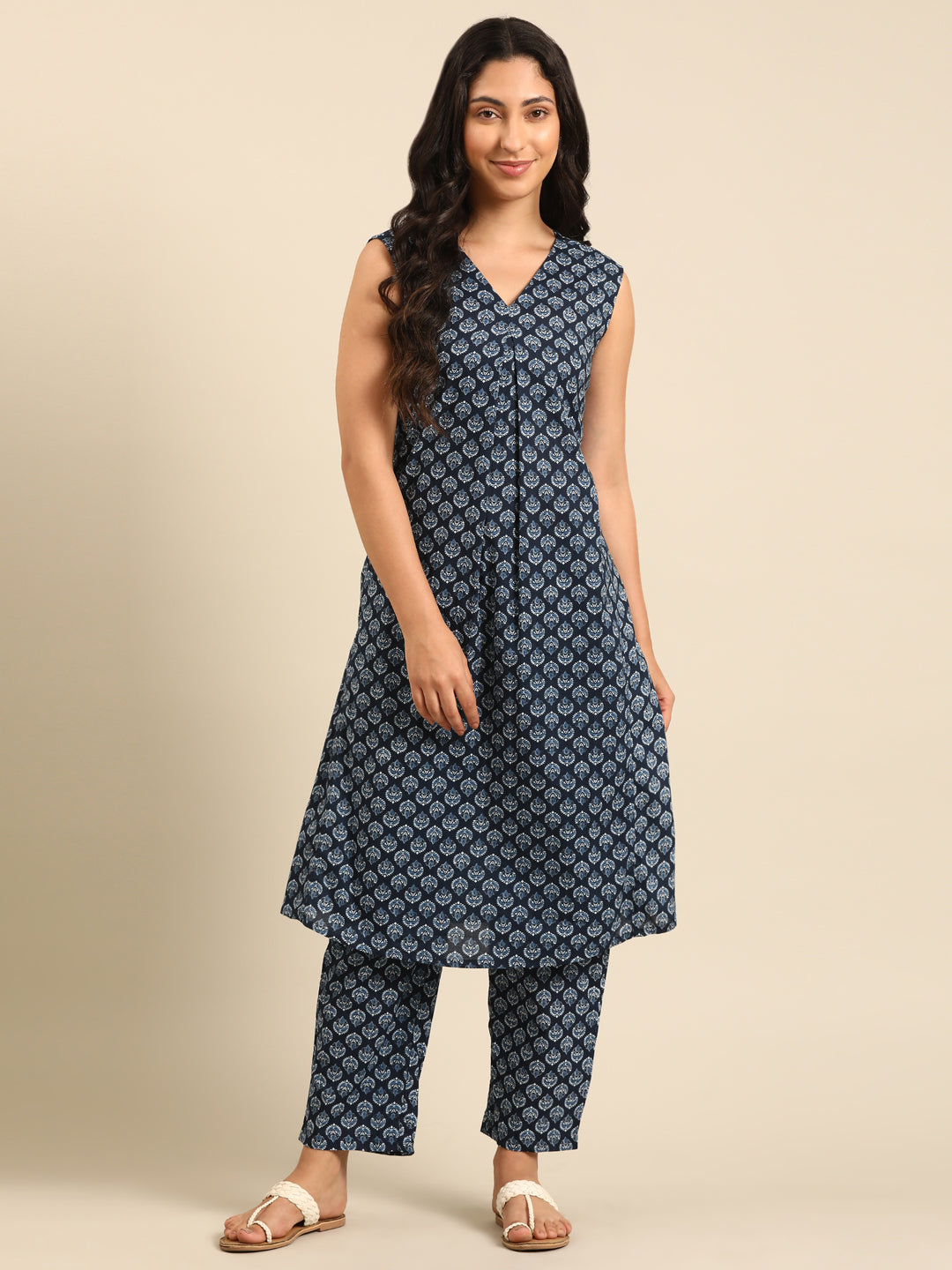 Indigo Printed Kurta Pant Set