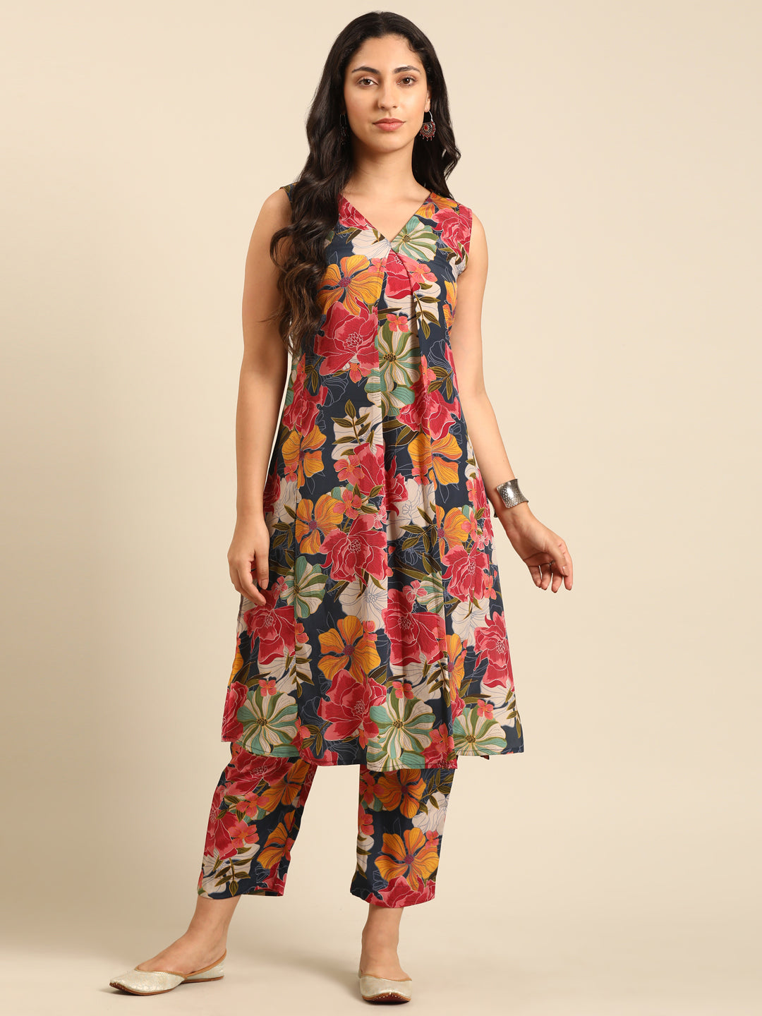 Multicolor Floral Print Kurta Set