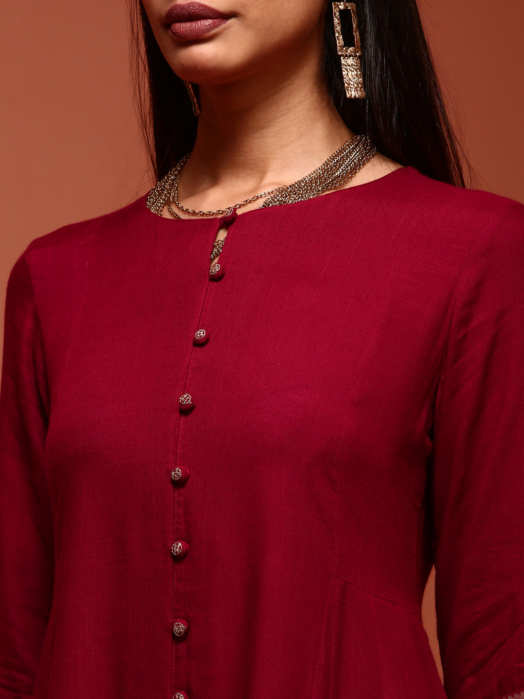 Fuchsia Kalidar Solid Kurta