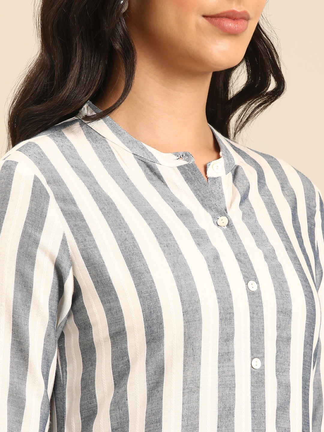 Black & White Striped Kurta Set