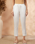 Solid White Straight Pant