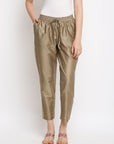 Copper Brown Straight Cotton Trousers