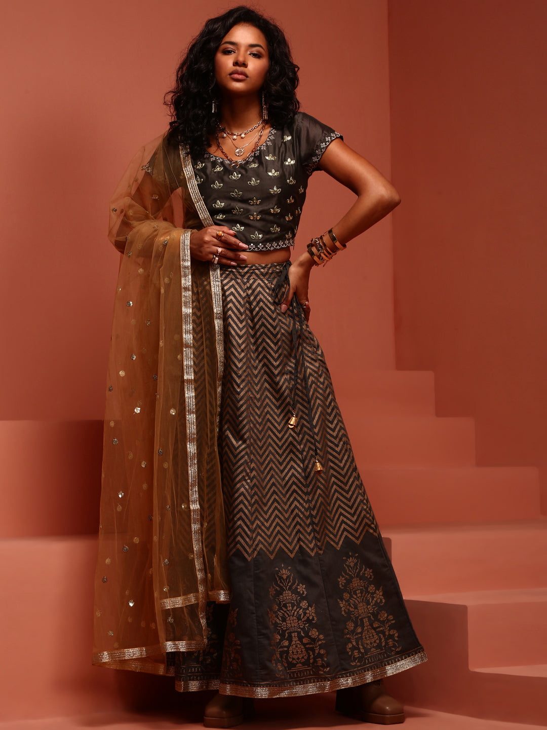 Blank Chanderi Lehenga