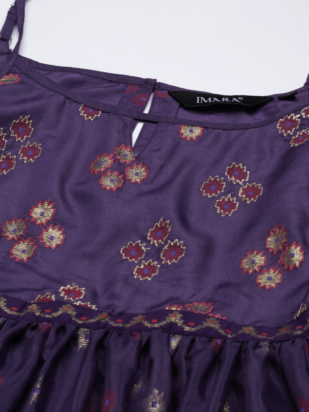 Violet Printed Gathered Dress