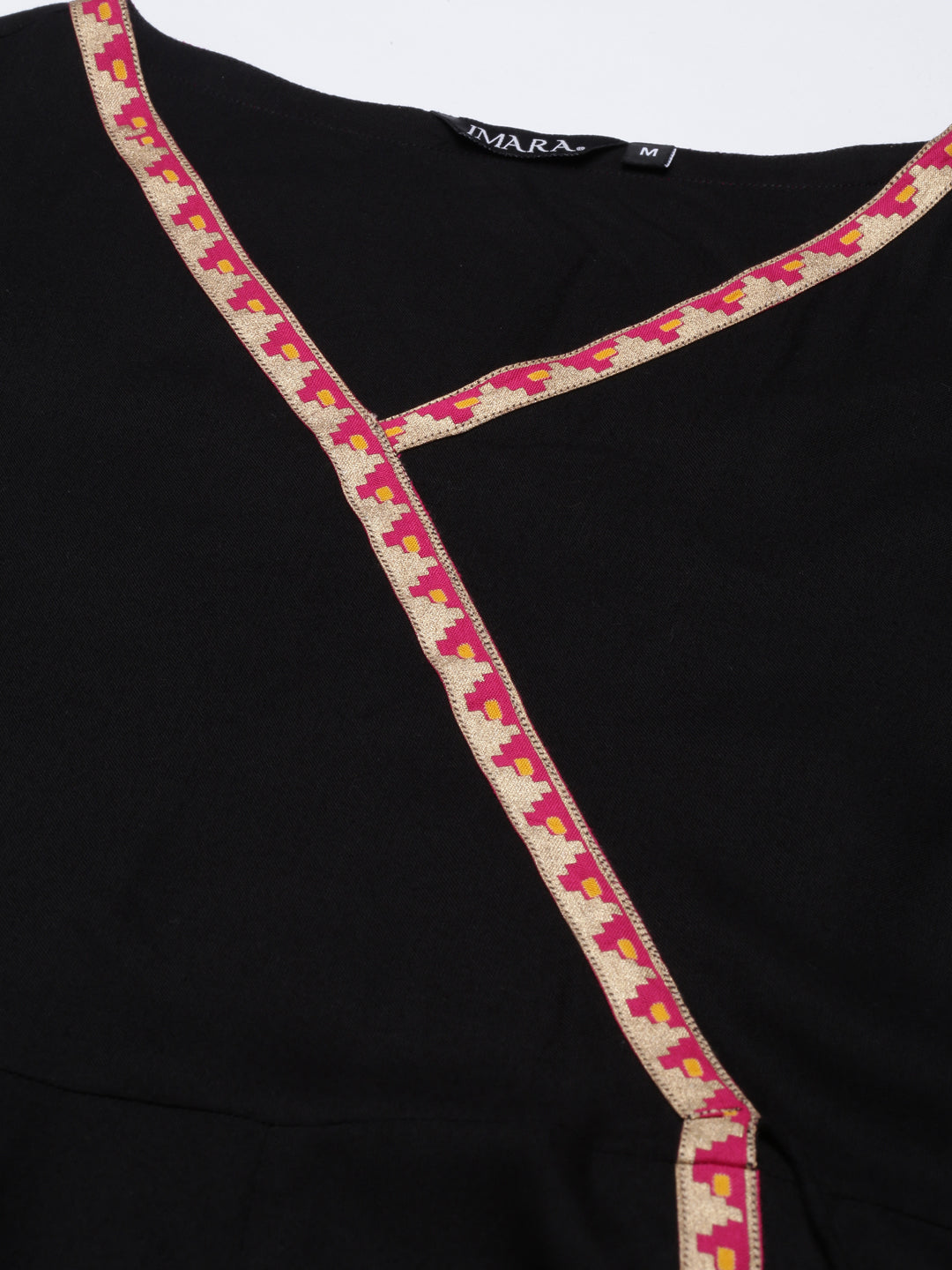 Solid Black A-line Kalidar Kurta