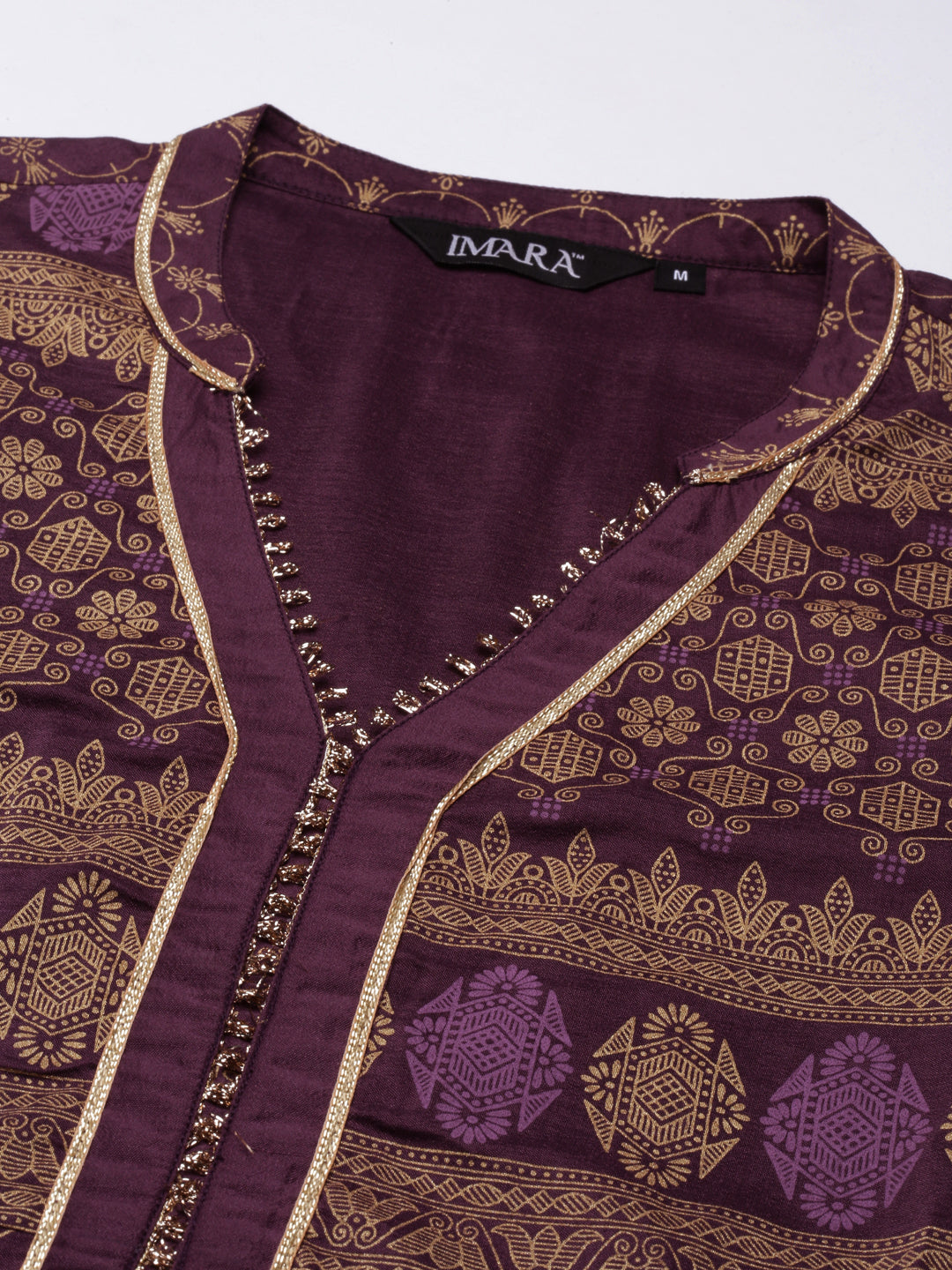 Kalidar Purple Printed Kurta Set