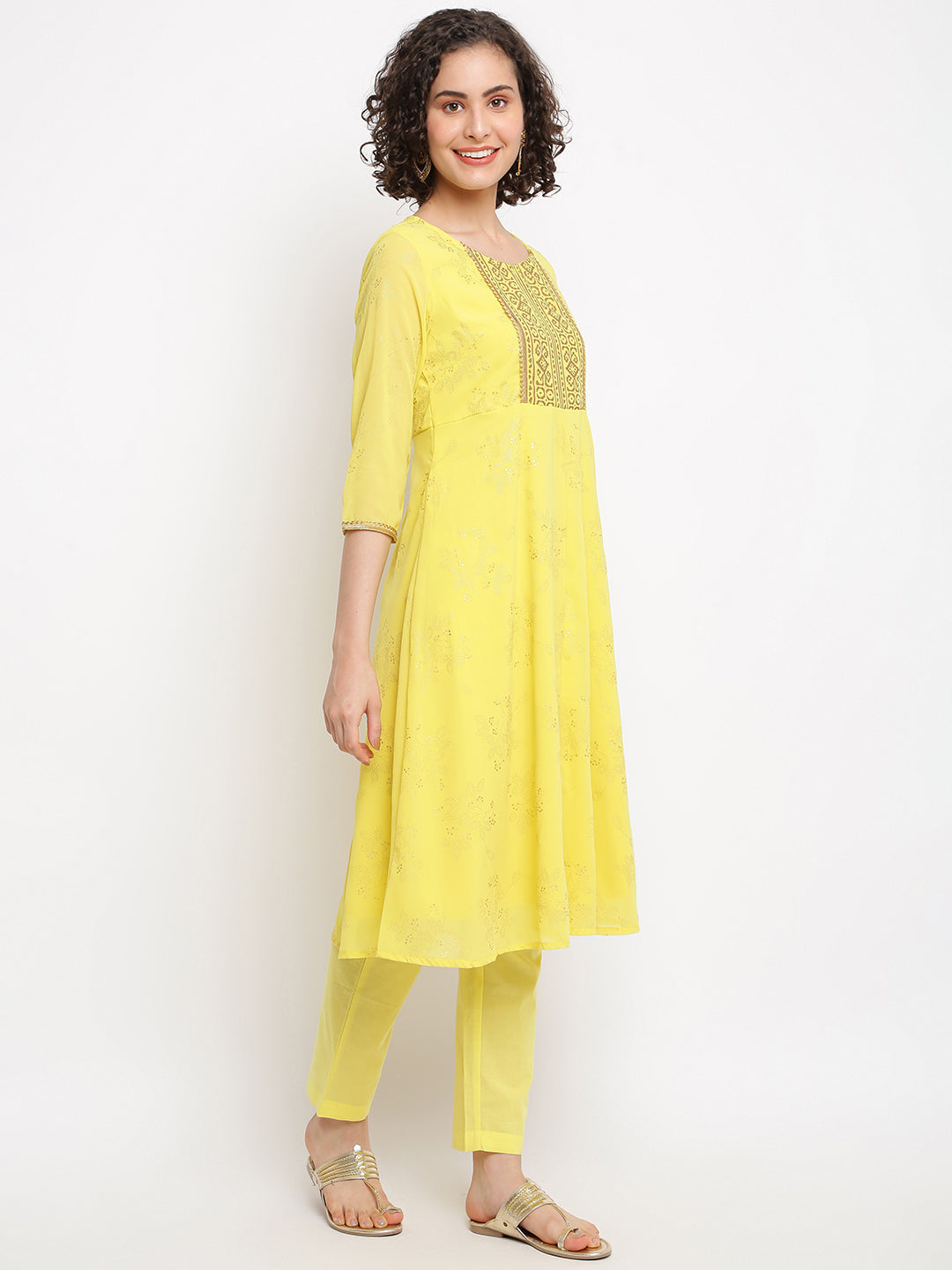 Yellow Anarkali Kurta Set