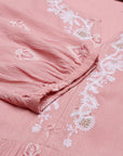 Light Pink A-line Chikankari Dress