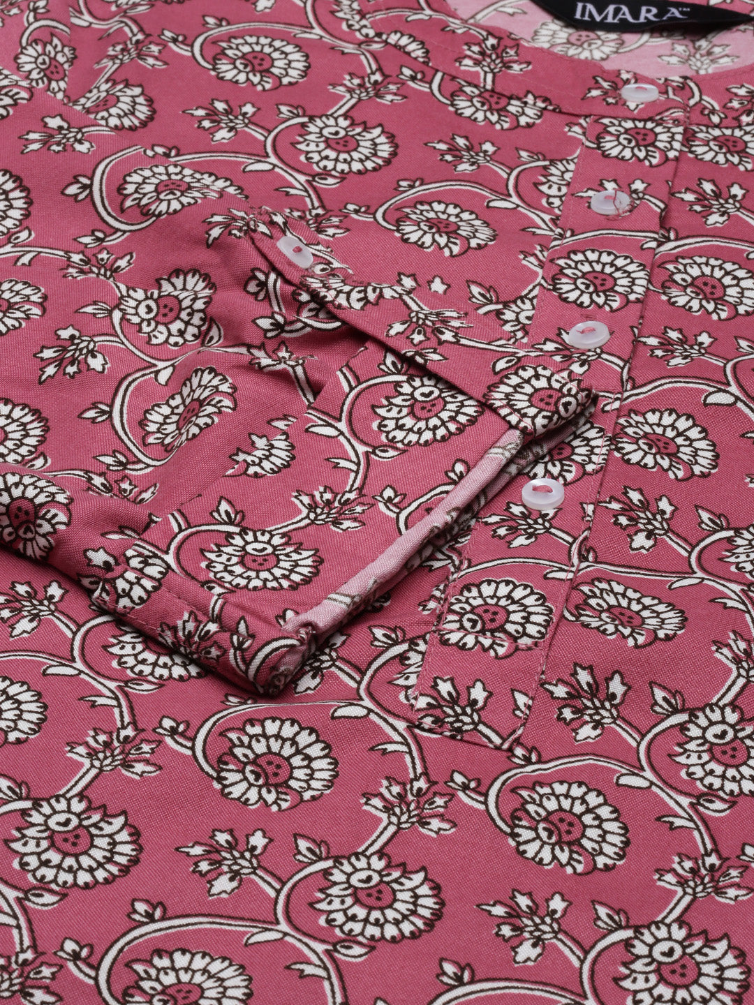 Pink Straight Printed Kurta