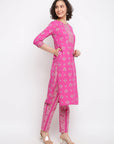 Printed Pink Kurta Suit