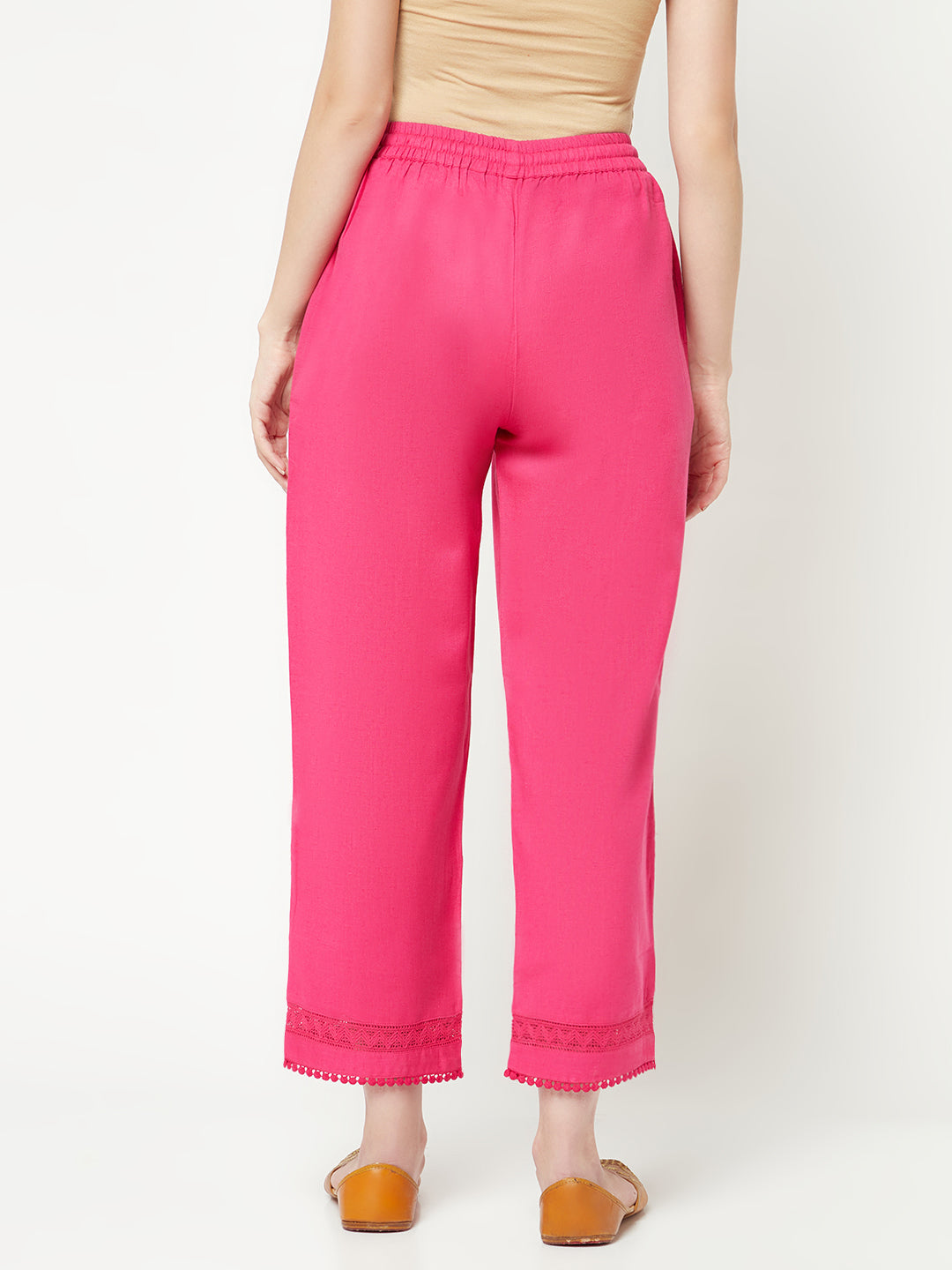 Pink Straight Cotton Pants