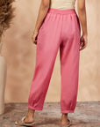 Solid Coral  Straight Pant