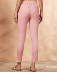 Solid Pink Straight Pants