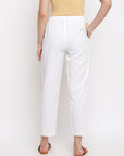 Solid Off White Straight Pant