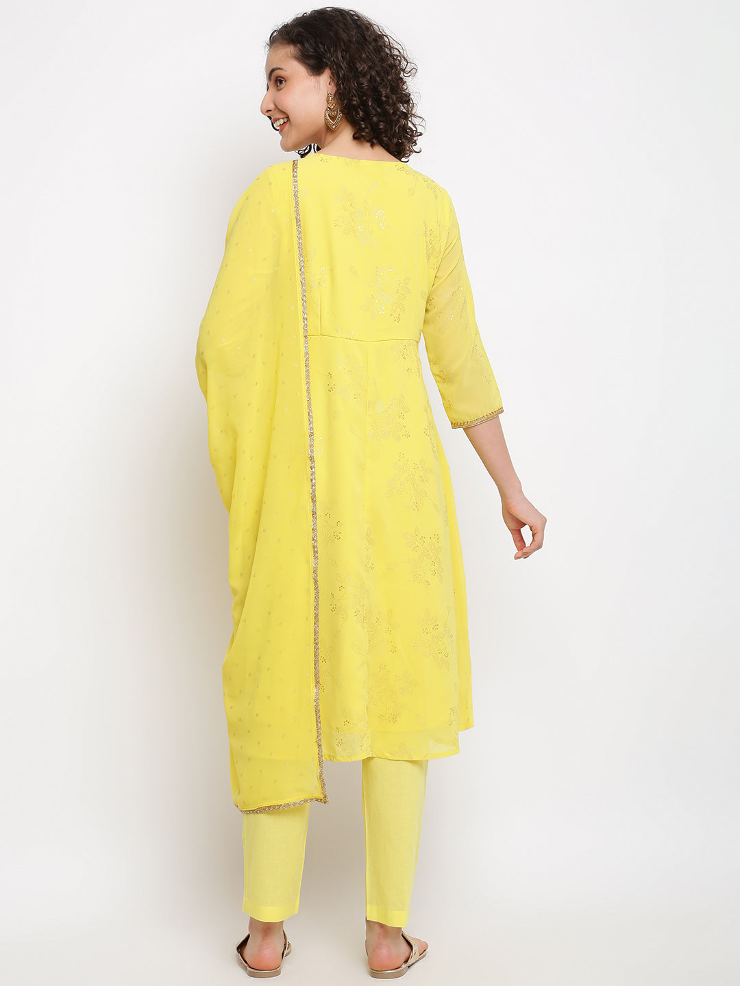 Yellow Anarkali Kurta Set