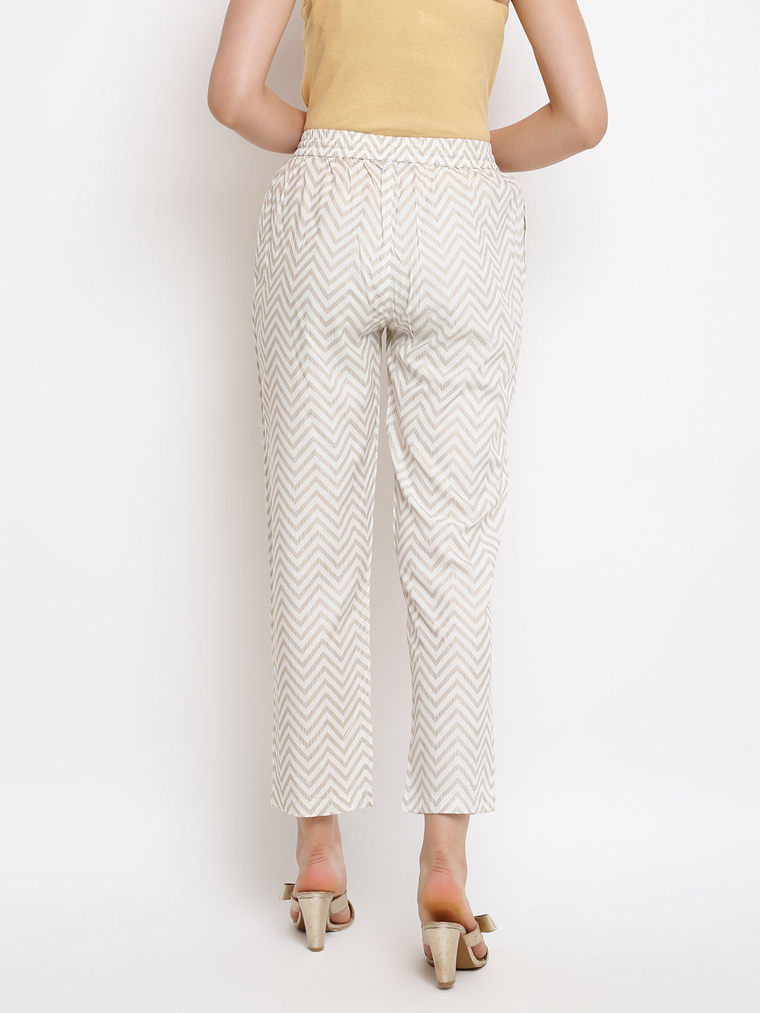 Off-White Printed Mirror Work Straight Pant