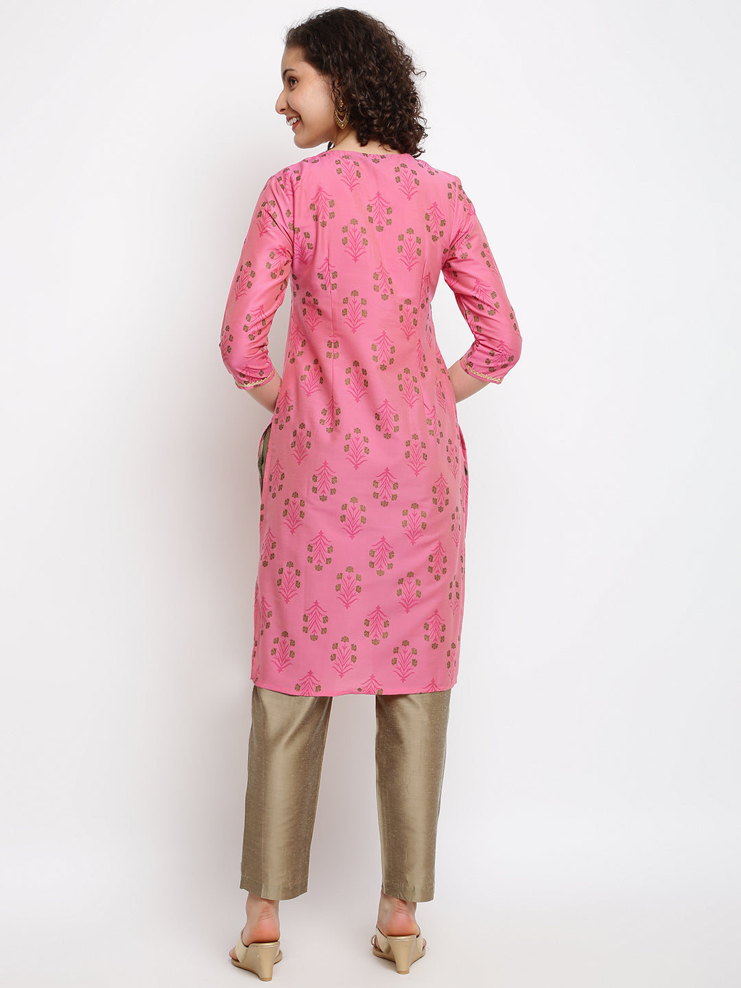 Gota-Patti Pink Straight Kurta