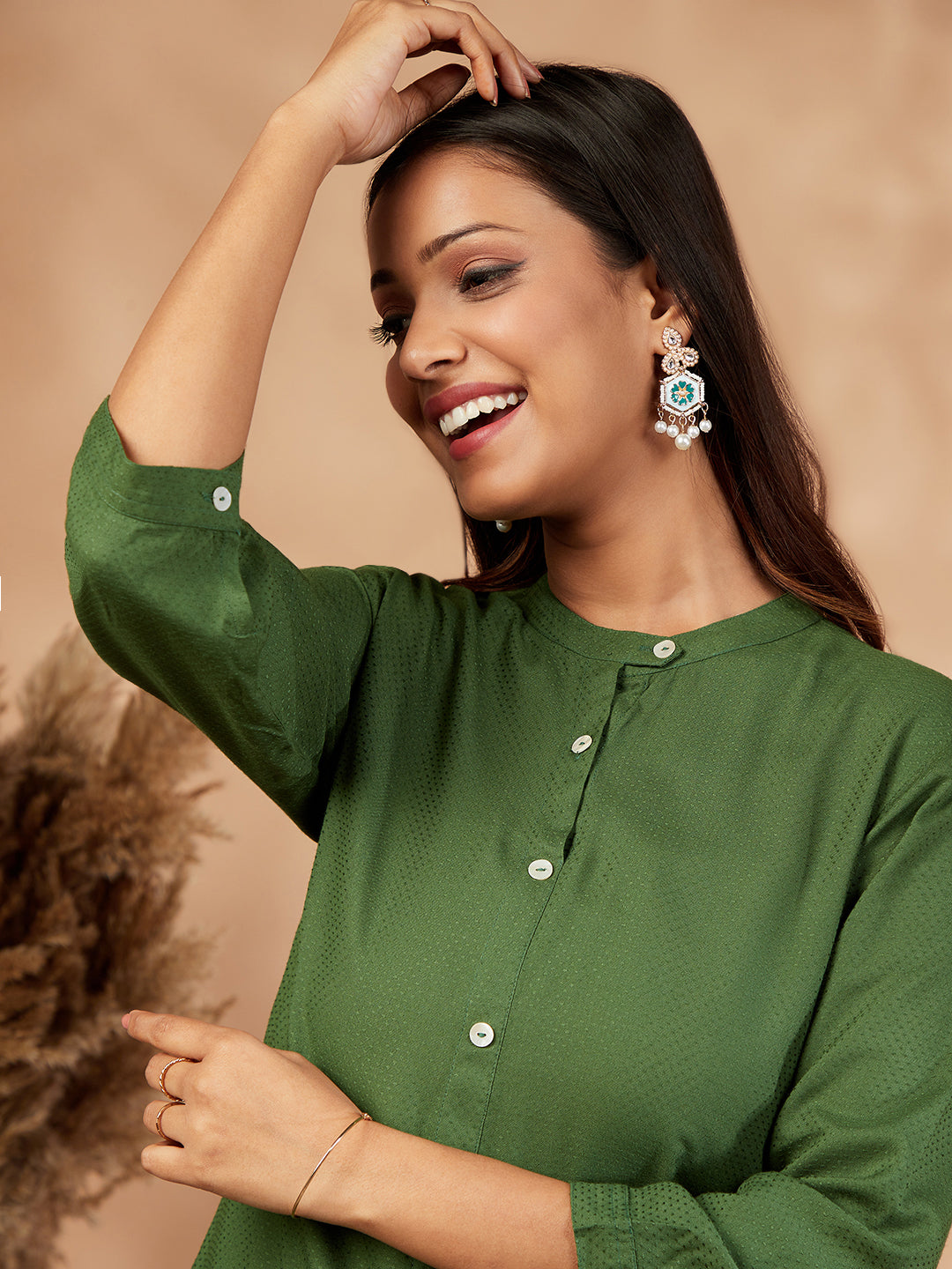 Solid Green Kurta Set