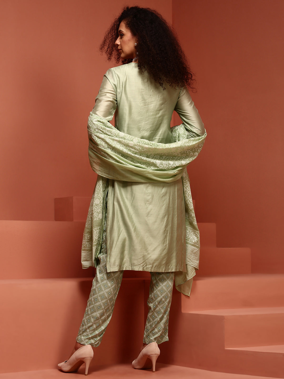 Sage Green Chikankari Kurta Set