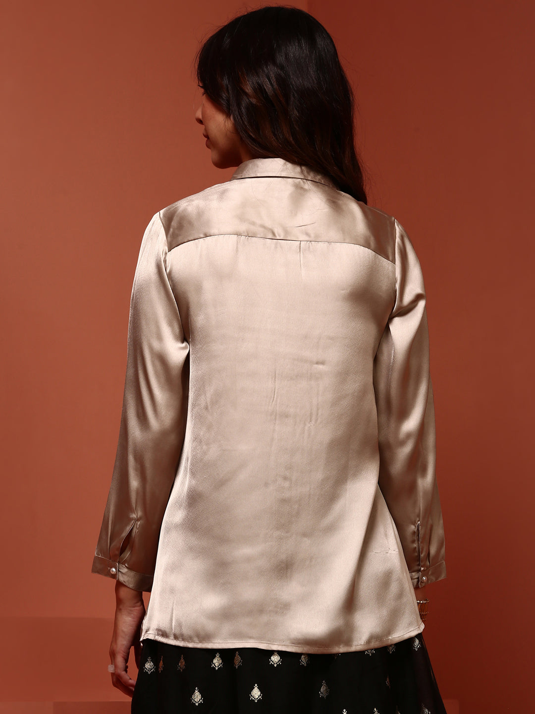 Silver Satin Shirt