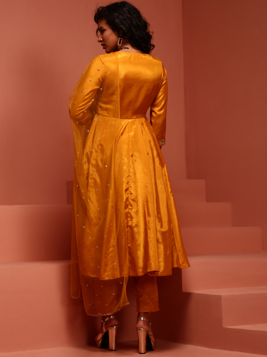 Yellow Kalidar Kurta Set