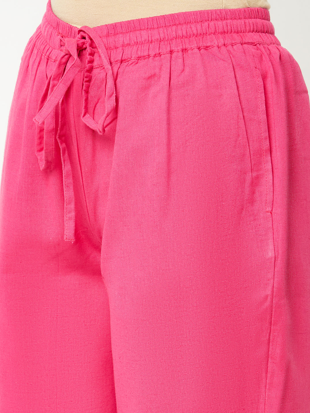 Pink Straight Cotton Pants