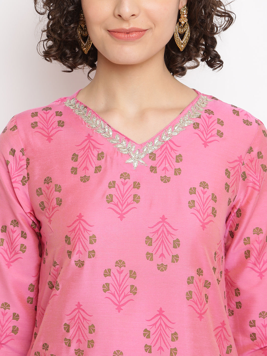 Gota-Patti Pink Straight Kurta