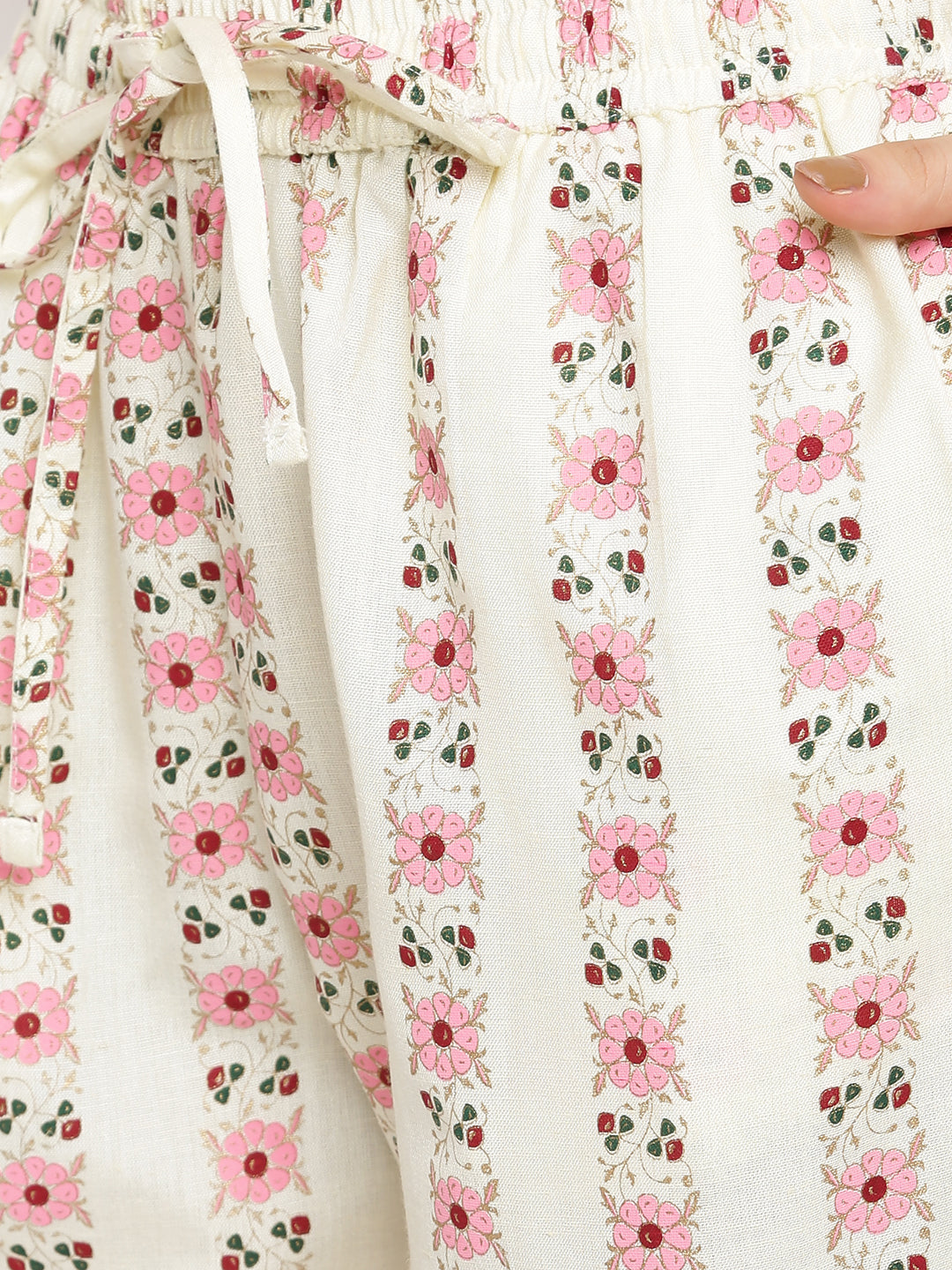 Printed Off-white Kurta Set