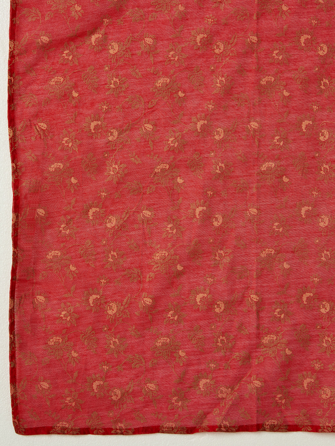 Red Embroidered Kalidar Kurta Set