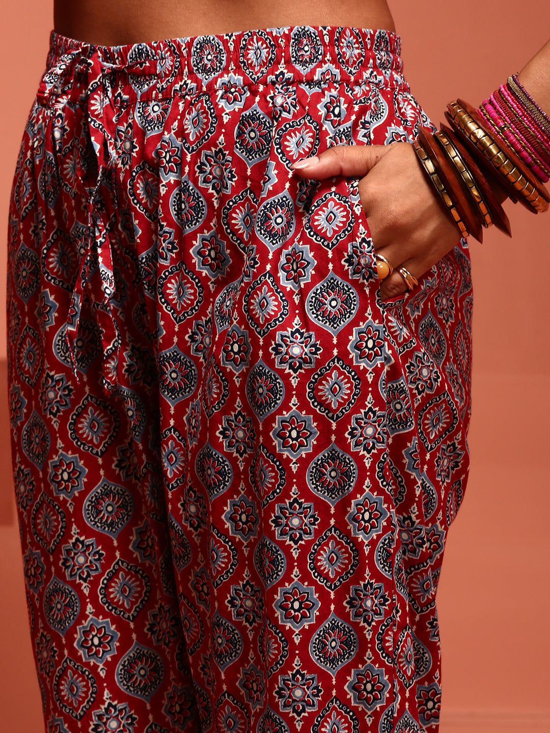 Maroon Solid Kurta Set