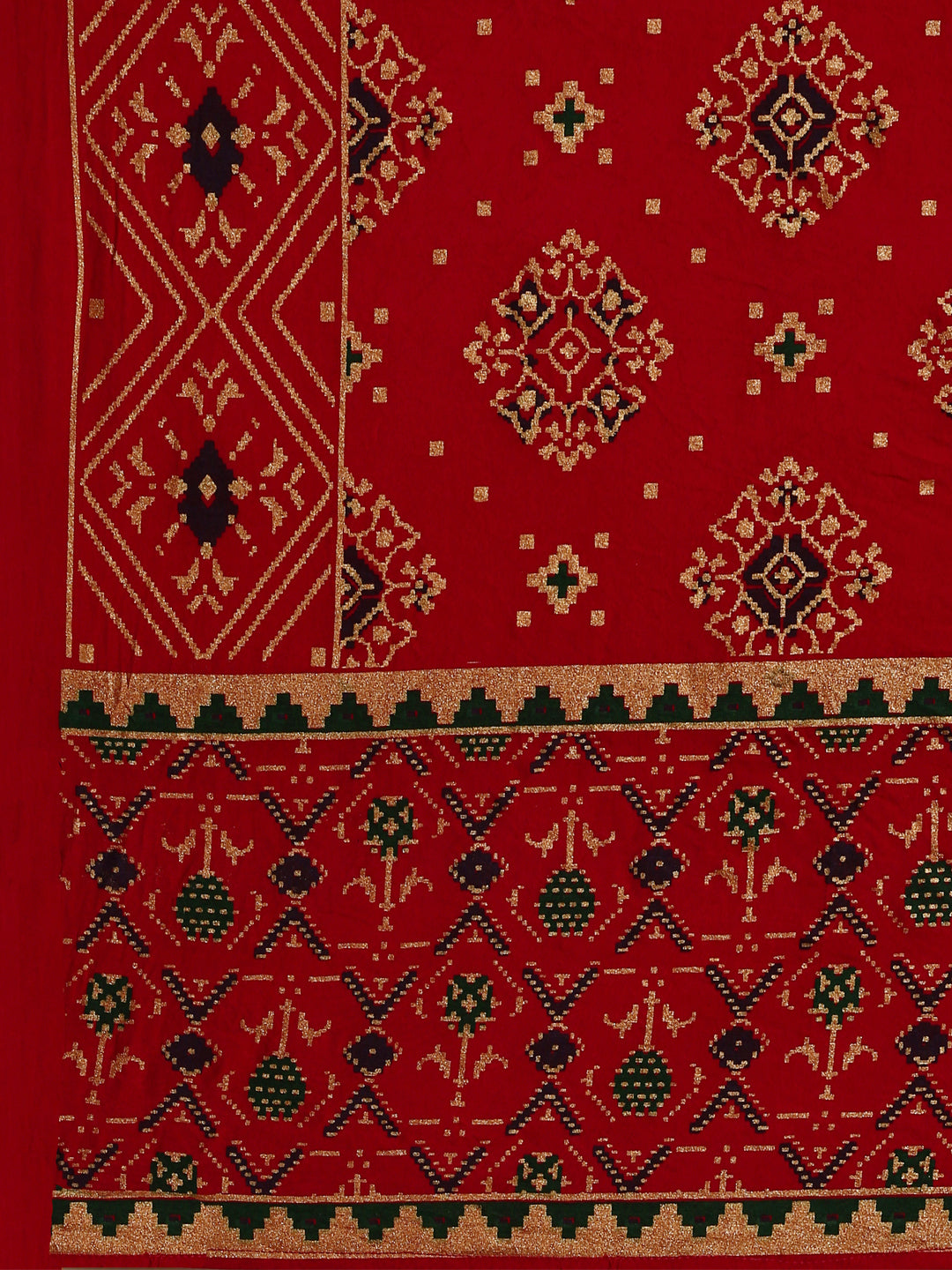 Red Kalidar  Printed Lehenga Set